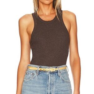Agolde Bailey Ribbed Tank Top in Lizard